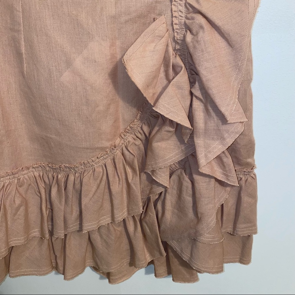 NWT $200 IRO S19 Musk Linen Side Zip Tiered Ruffled A-Line Skirt FR38 - Picture 11 of 11